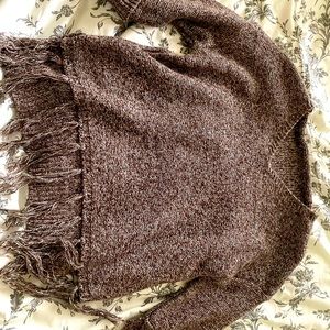 Brown with white sweater